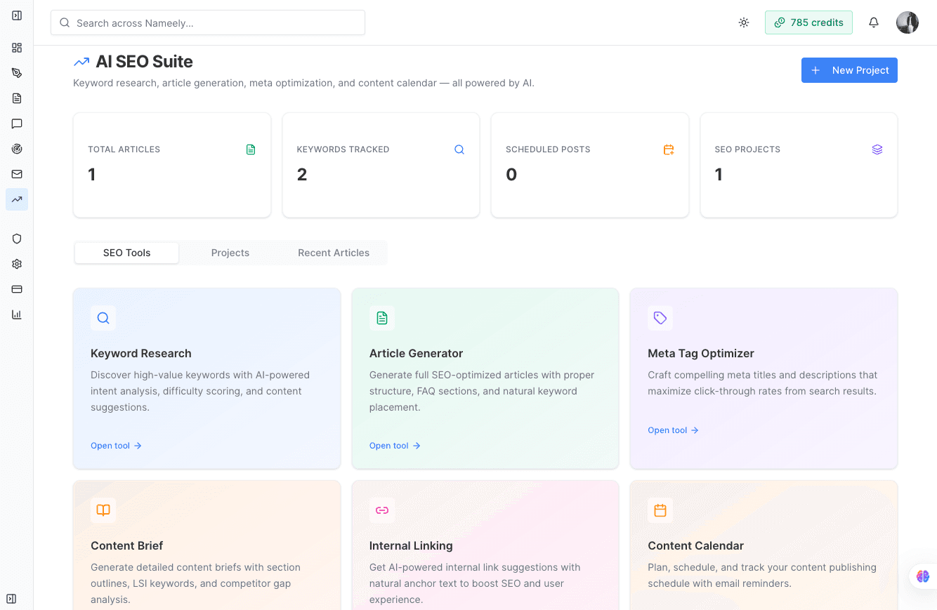 Product: AI SEO Suite preview